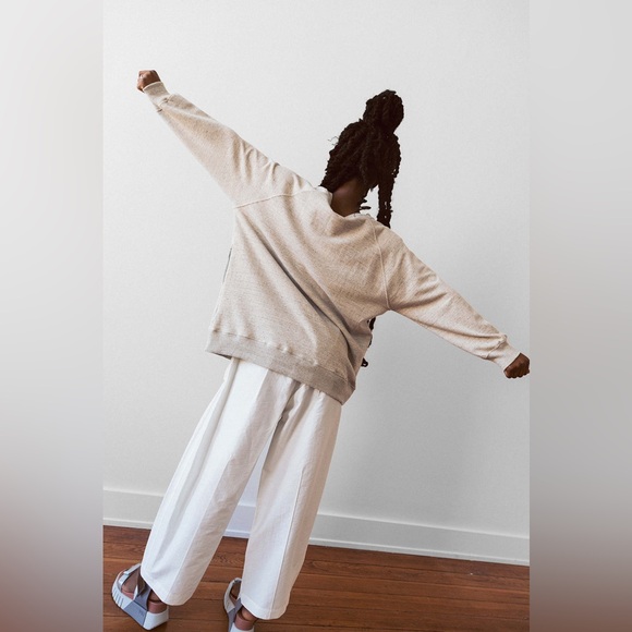 NWT - ICHI ANTIQUITIES- FRENCH TERRY BUTTON UP CARDIGAN - NATURAL - OS - Picture 2 of 5